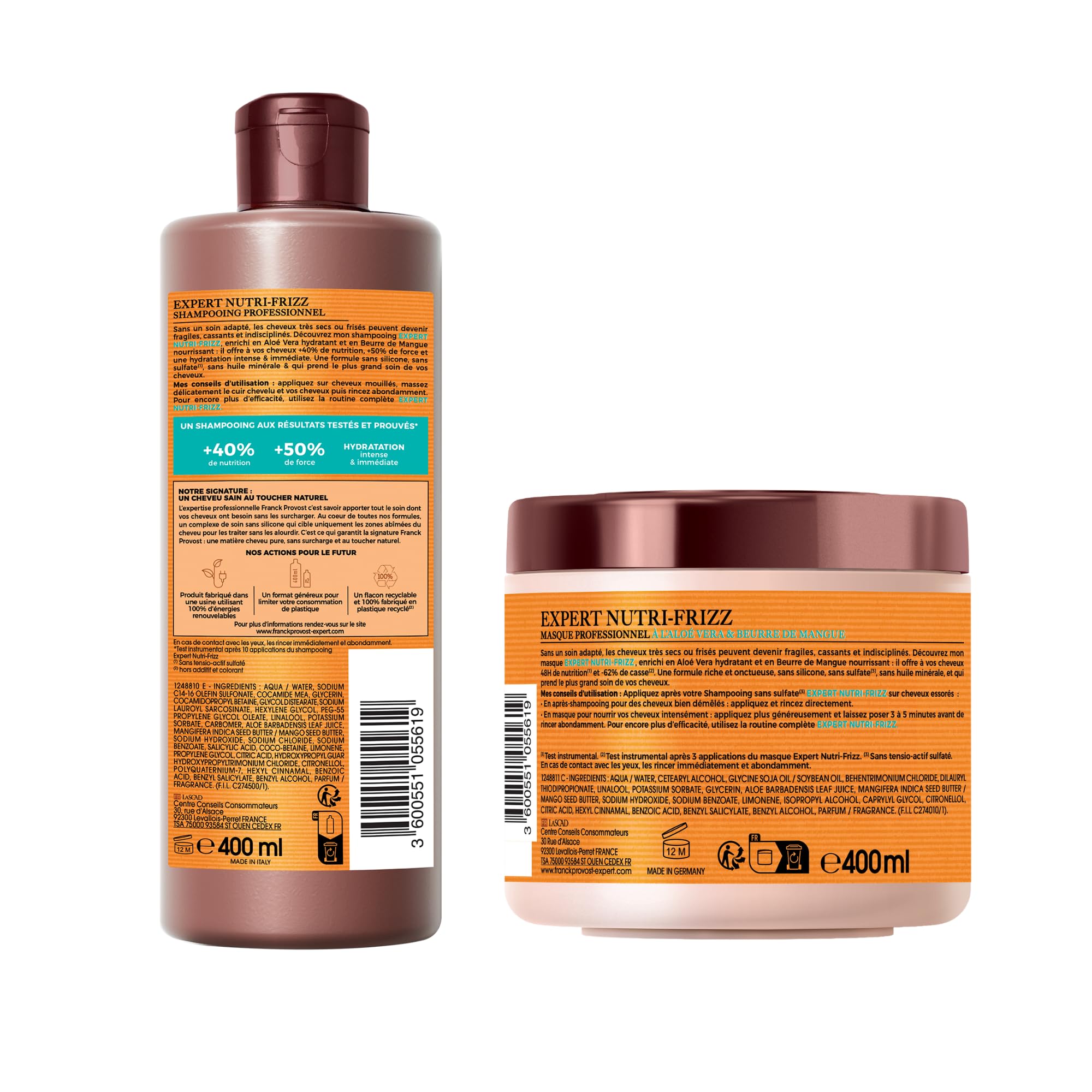 franck-provost-expert-nutri-frizz-shampooing-masque-2x400-ml-sans-sulfate-aloe-v image 2
