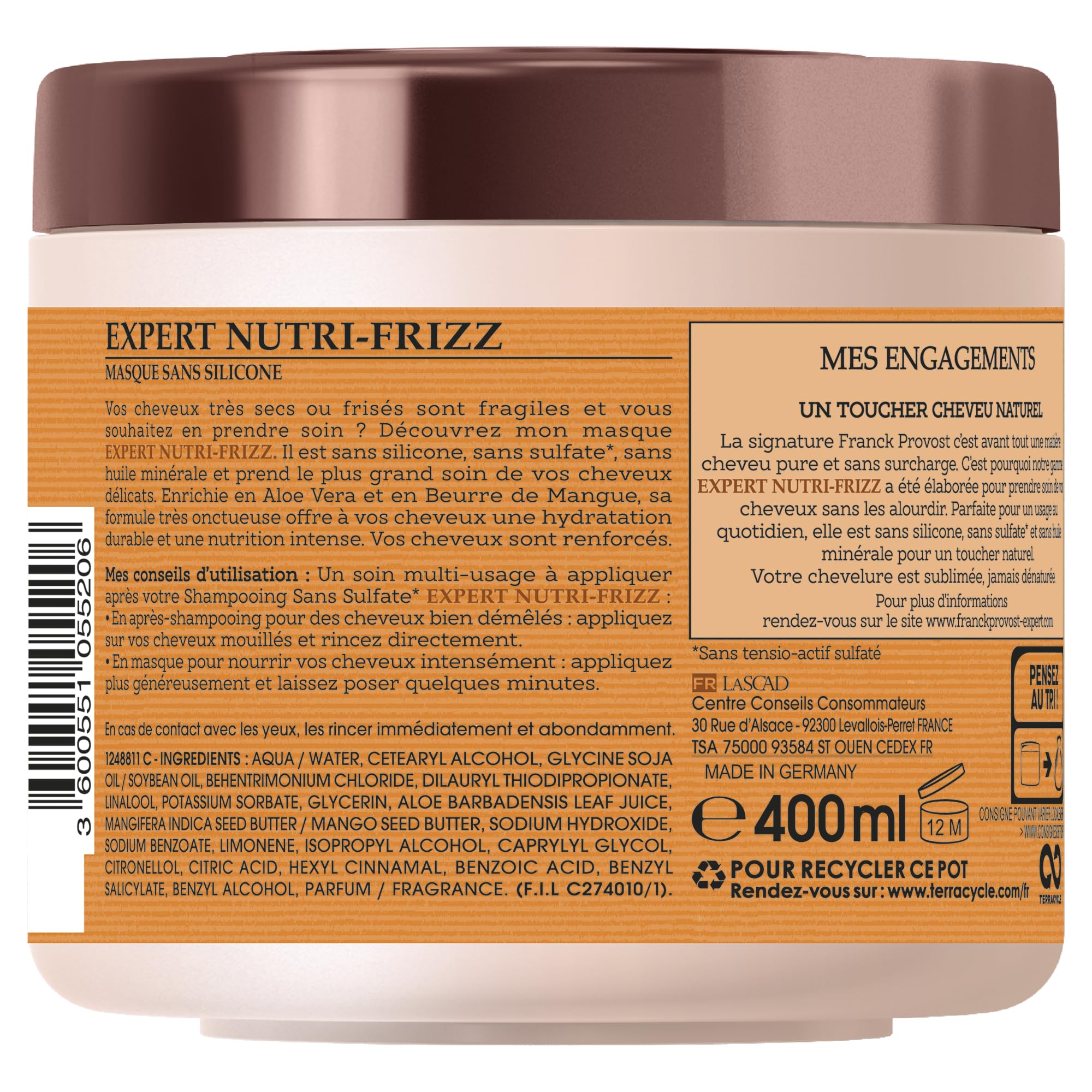 franck-provost-masque-expert-nutri-frizz-sans-silicone-sans-sulfate-400-ml-soin- image 2